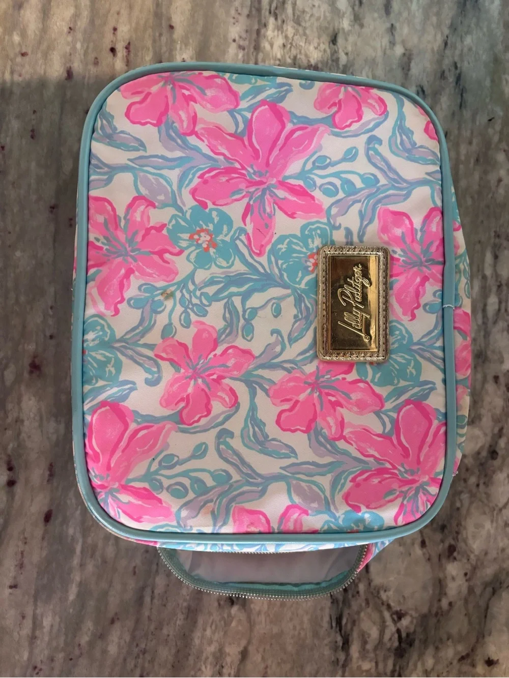 Lilly Pulitzer Pink & Aqua Floral lunch box